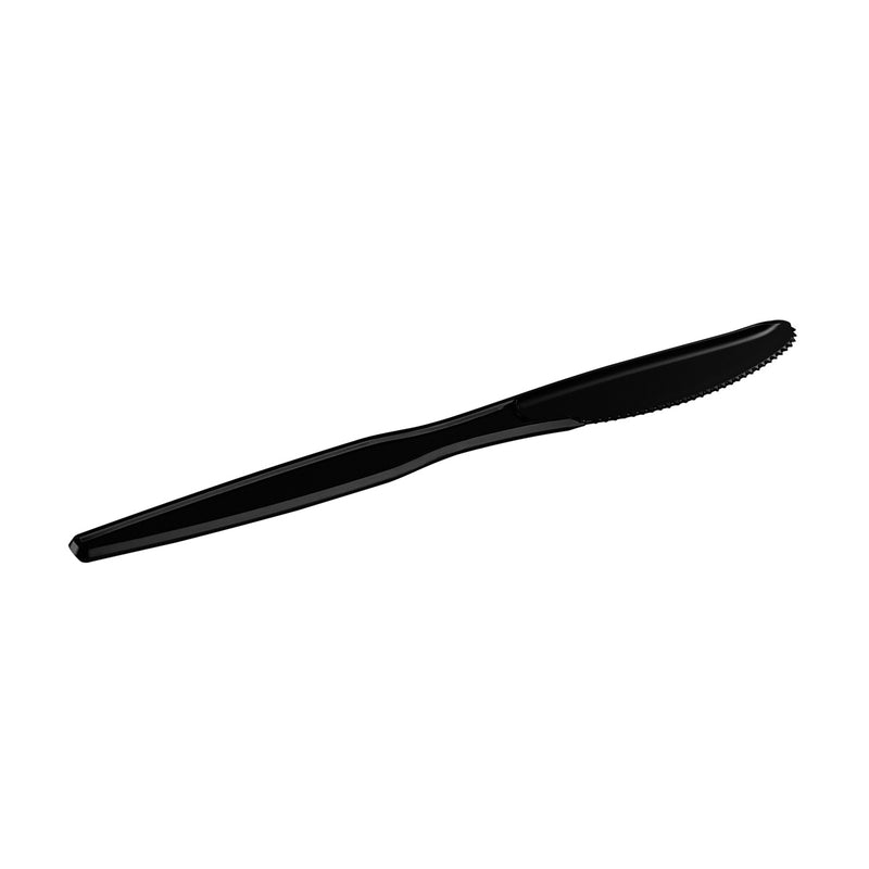 Comfy Package [100 Pack] Heavy Duty Disposable Basic Plastic Knives - Black