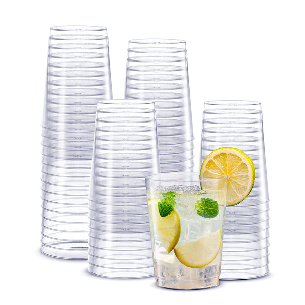Clear Hard Plastic Cups / Tumblers 10 oz. Small Disposable Party Cocktail Glasses