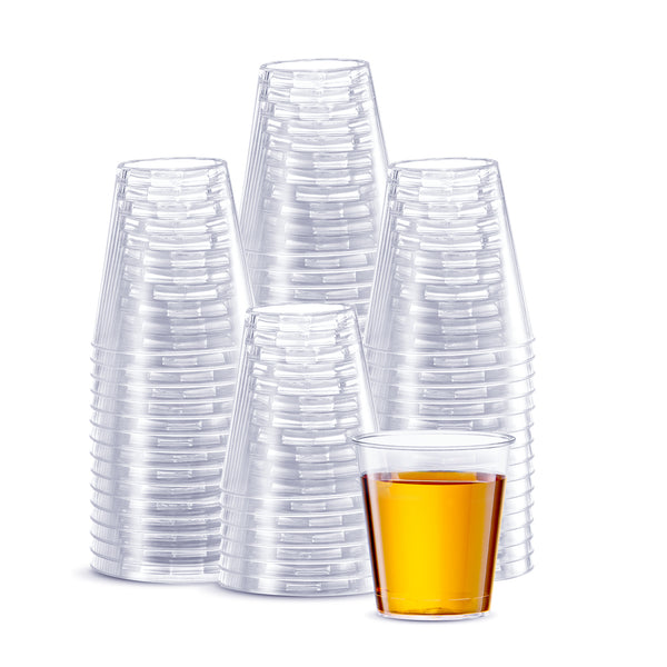 Clear Hard Plastic Shot Glasses 2 oz. Disposable Shot Cups