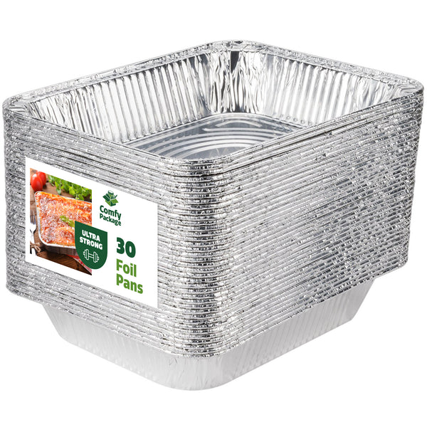 8/10pcs Aluminum Pans 9x13 Disposable Foil Half Size Steam Table Deep Pans  - Tin Pans Great for Cooking, Heating, Storing, Prepping Food