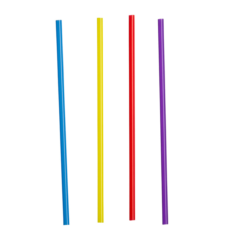 Disposable Plastic Drinking Straws - 7.75" High - Assorted Colors