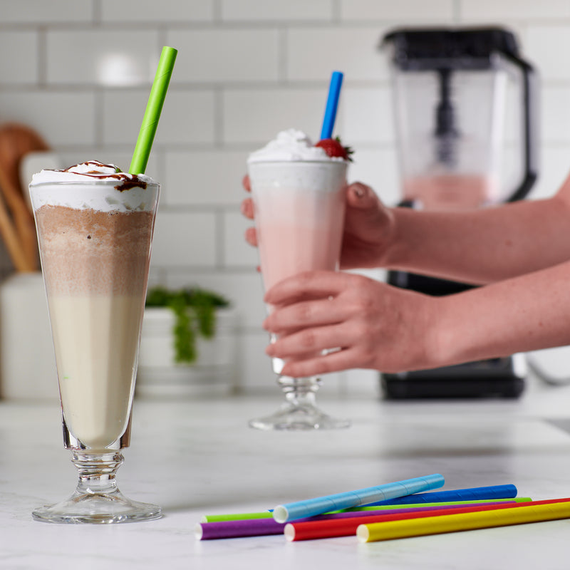 Paper Jumbo Smoothie Straws,100% Biodegradable Assorted Colors