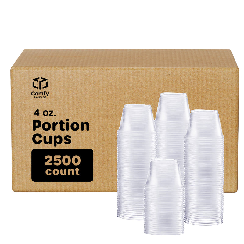 [250 Count - 4 oz.] Plastic Disposable Portion Cups (No Lids) Souffle Cups…