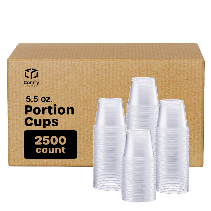 [250 Count - 5.5 oz.] Plastic Disposable Portion Cups (No Lids) Souffle Cups…