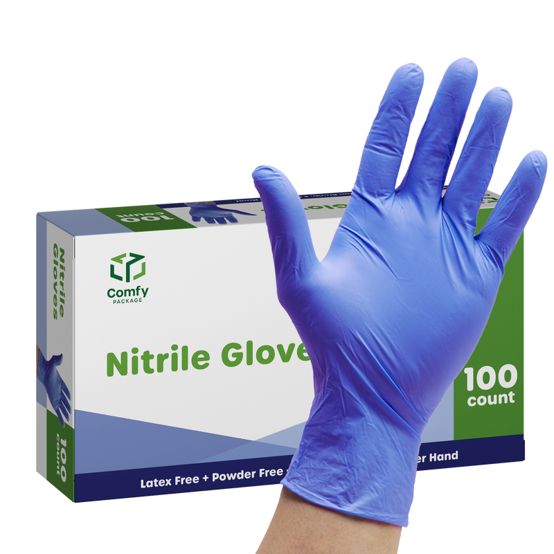Powder-Free Disposable Nitrile Gloves - Large