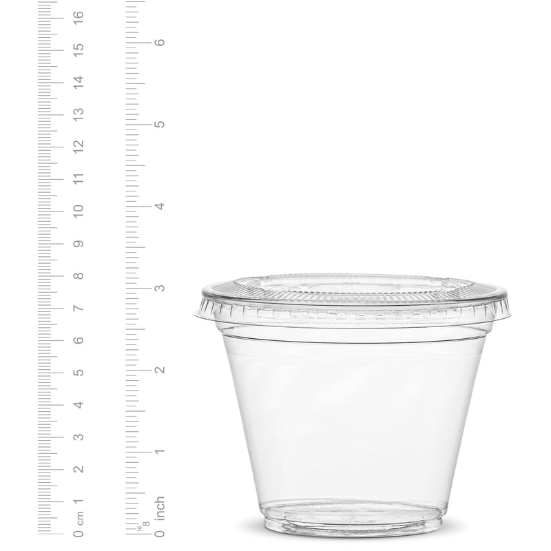 Clear Plastic Cups with Flat Slotted Lids, Pet BPA Free - 9oz / 500 Pack