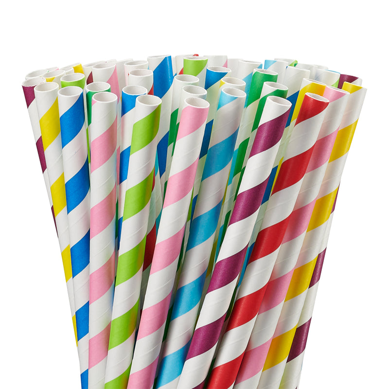 Jumbo Paper Smoothie Straws,100% Biodegradable - Assorted Colors