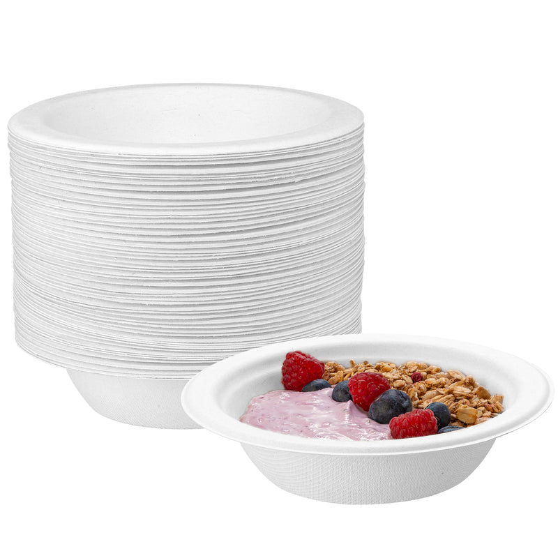 100% Compostable 12 oz Heavy-Duty Soup Bowls Eco-Friendly Disposable Sugarcane Paper Bowls