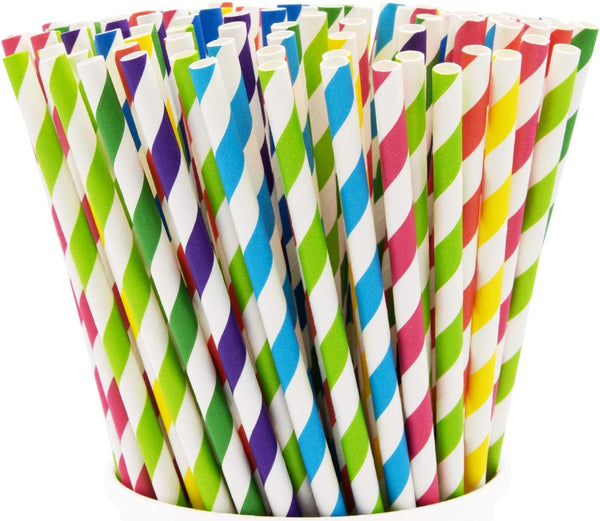 [Case of 4800]  6 mm Striped Paper Drinking Straws