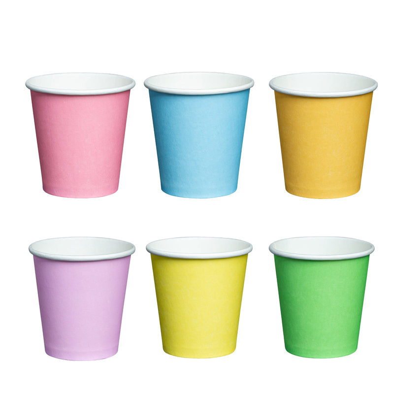 [Case of 3000] 3 oz. Small Paper Cups, Disposable Mini Bathroom Mouthwash Cups - Assorted Colors